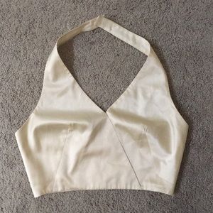 Banana Republic Cream Satin Crop Too